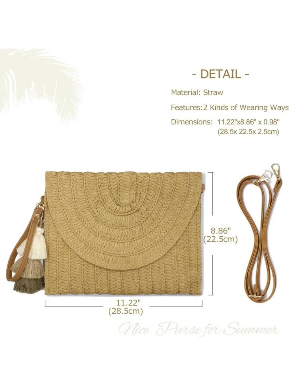 Chic Straw Clutch Purse | Women’s Crossbody Bag | Summer Beach Shoulder Handbag